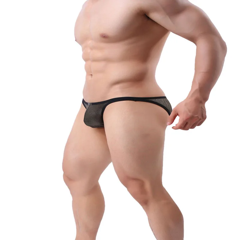Мужские трусы-бикини однотонные спортивные трусы с низкой талией и