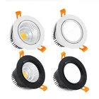 Светодиодный прожектор с регулируемой яркостью COB потолочный светильник AC85-265V 3 Вт 5 Вт 7 Вт 9 Вт 12 Вт 15 Вт алюминиевые встраиваемые светильники круглые