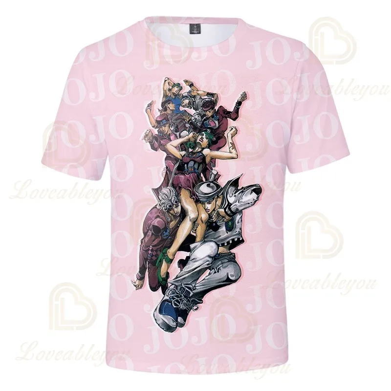 

JoJo's Bizarre Adventure 2020 New Men's Fashion 3D Print Casual Short Sleeve Cosplay T-Shirt Children 110-160 Tops