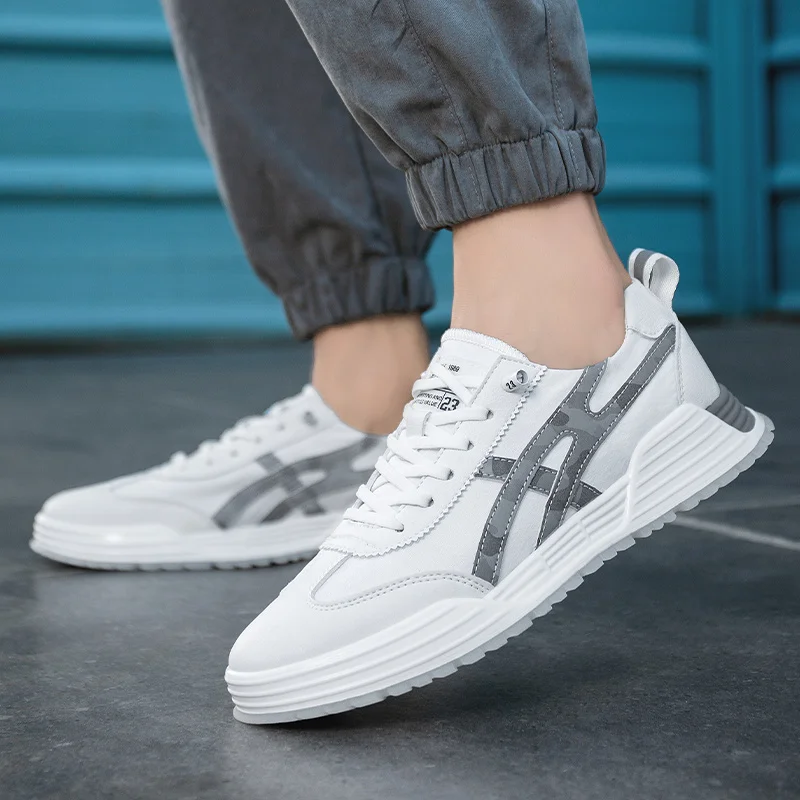 

2020 Autumn Youth Men Casual Footwear Lacing Leather Man Sneakers Brand Mens Casual Original Shoes Rubber Bottom Flats Shoes Man