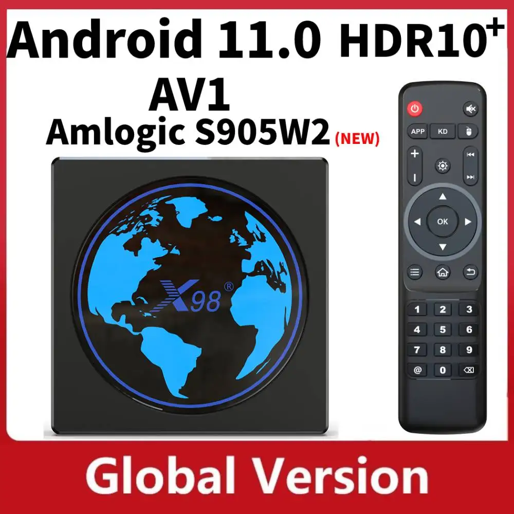 

2021 NEW Amlogic S905W2 TV Box Android 11 4GB RAM 64GB ROM AV1 Wifi BT Youtube Mini Media Player 2G16G Set Top Box Android 11.0