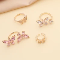 zircon butterfly open rings for women adjustable ring fashion creative jewelry r057