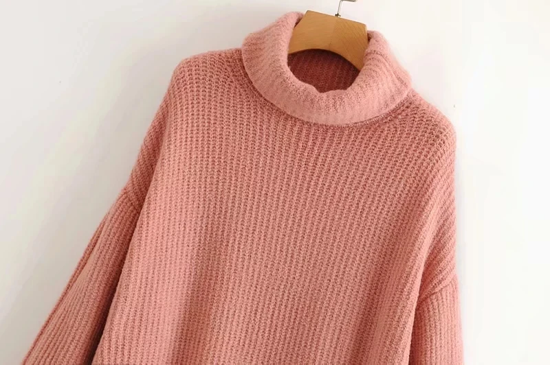 Увядший BTS зимний свитер женский пуловер pull femme английский винтажный цветной негабаритный теплый свитер с высоким воротником женские топы