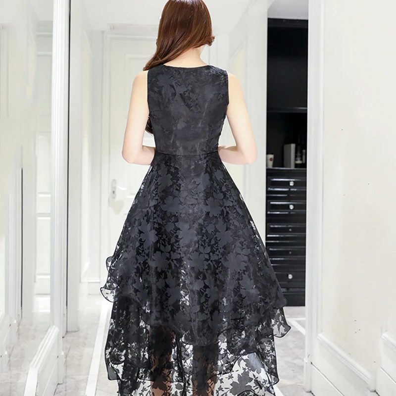 Красивое темпераментное женское летнее банкетное платье новинка 2021 кружевное