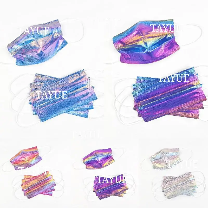 

New Laser Mermaid Mouth Mask Mascarillas Adult Color Gradient Disposable Protective Mask Virus Face Mask Security Protection