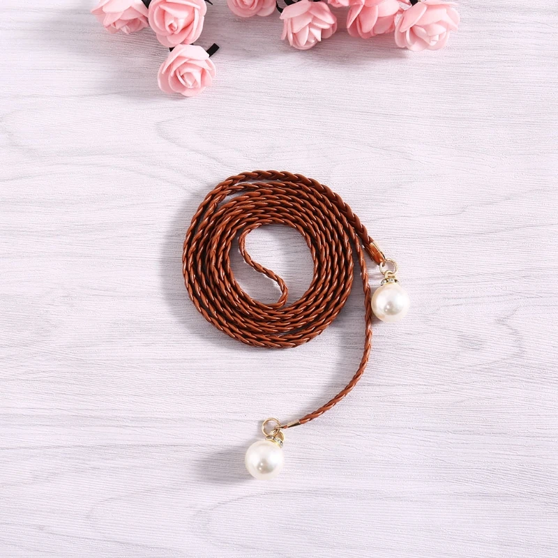 

Pearl Knited Belt New Womens Belt New Style Hemp Rope Braid Female Dress Belt 85WB