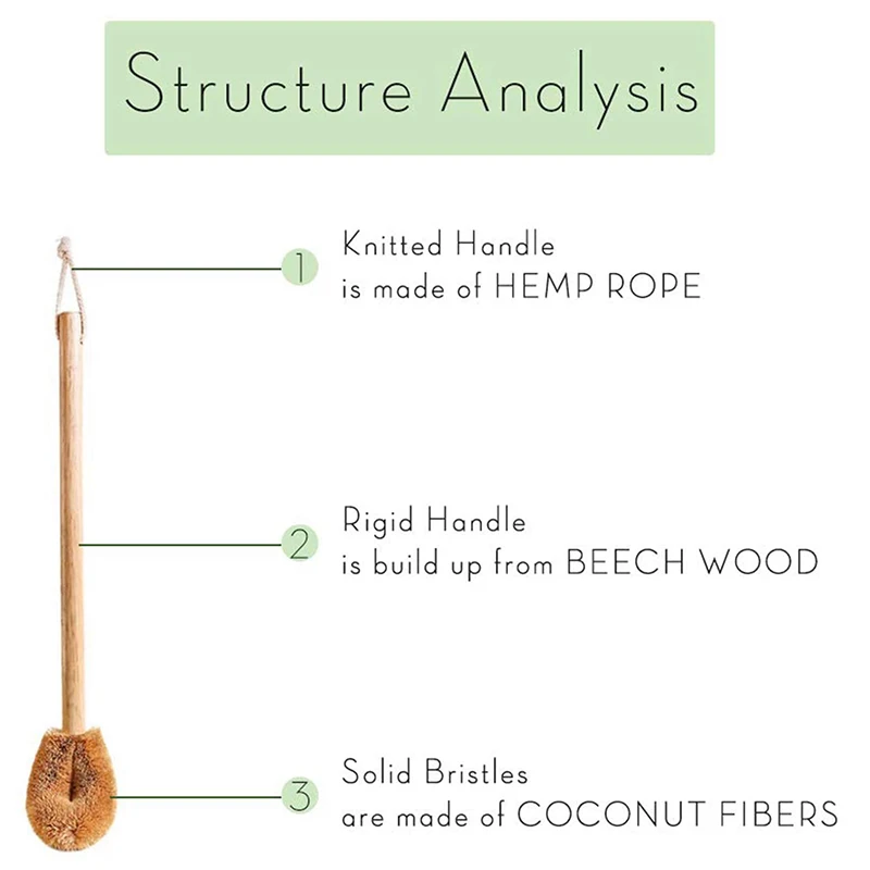 49 см обновленный современный унитаз кисть естественным образом кокосовое