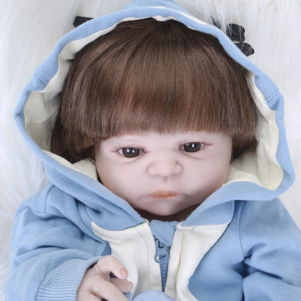 Полностью силиконовая кукла Bebe Reborn 22 дюймов виниловая Реалистичная