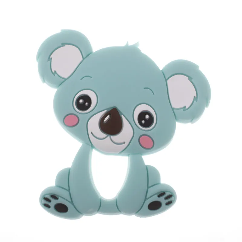 

10PCS Silicone Cartoon Koala Bear Teether Pendant Bpa Free Silicone Teething Necklace Food Grade Christmas Decorations