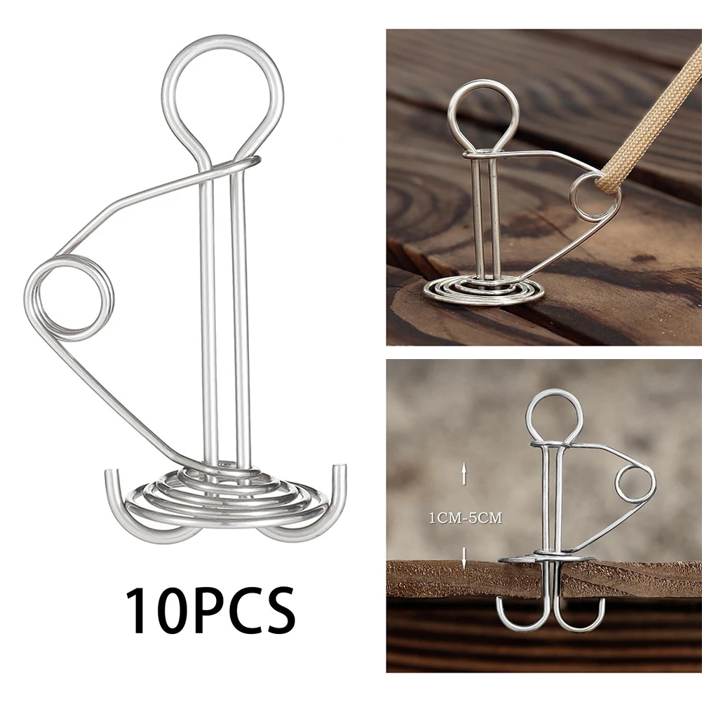 

10Pcs/Set Spiral Shaped Spring Octopus Deck Peg Durable Rope Buckle Awning Tent Stakes Hook Board Peg Camping Hiking Accessories