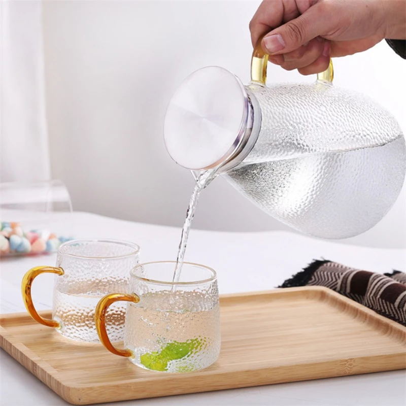 Стеклянный кувшин для воды из нержавеющей стали с ручкой горячей/холодной
