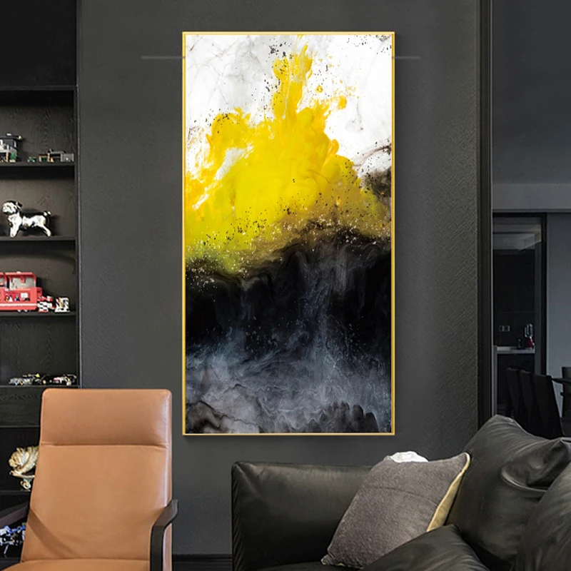 

Modern Abstract Gold Yellow and Black Colorful Canvas Art Paintings for Living Room Bedroom Posters and Prints Home Decor 5-75