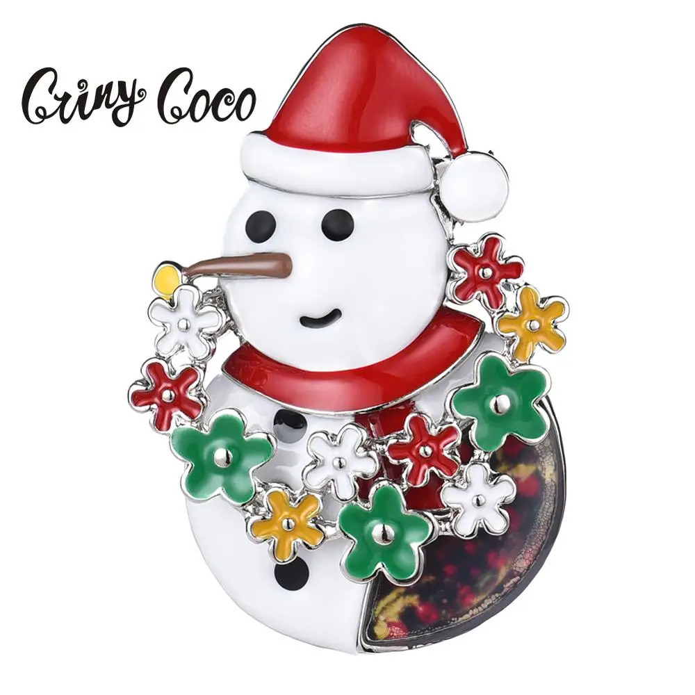 Женская Брошь в виде снеговика с цветком|Броши| |