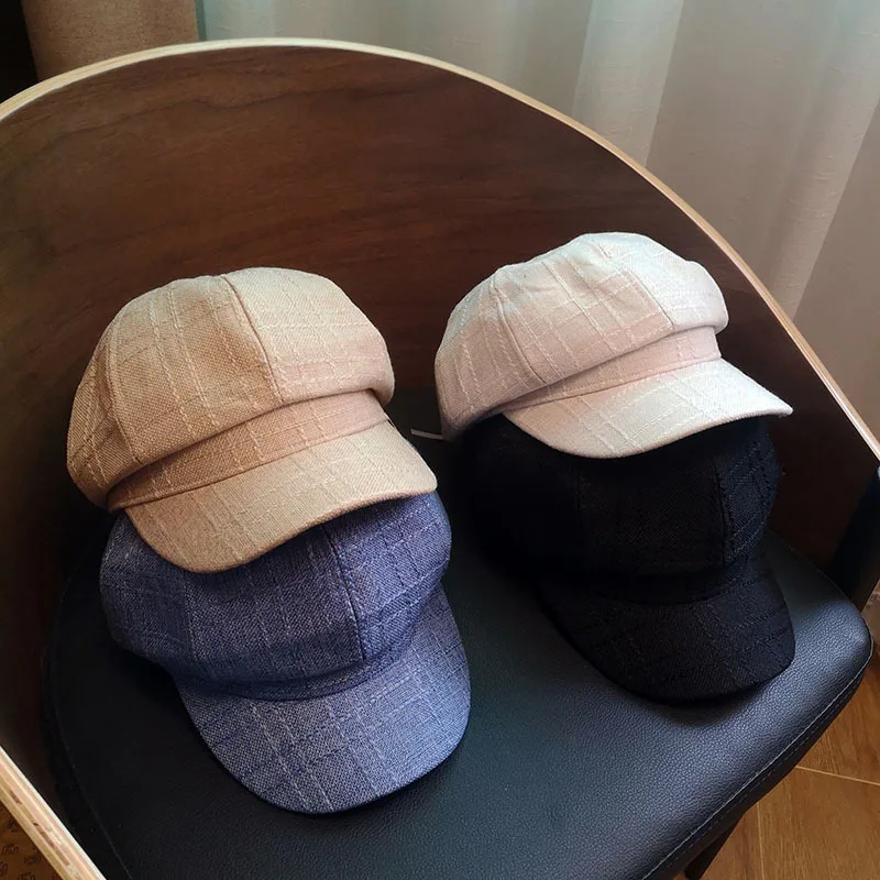 Лидер продаж тонкая весенне летняя Клетчатая Кепка с козырьками плоская кепка