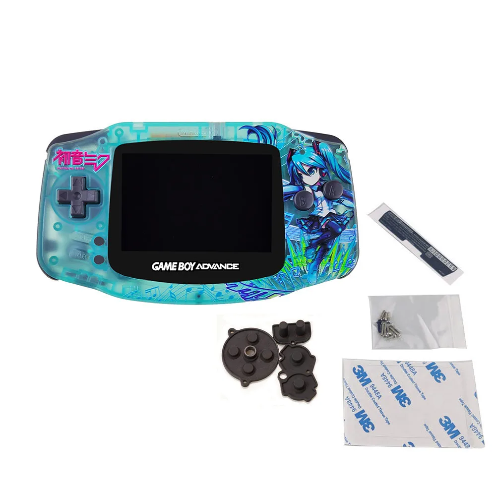 Новый чехол с кнопками для набора ЖК экранов GBA IPS V2 со стеклянной крышкой