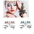Наклейки для украшений Стразы поддельные тату-наклейки блеск для тела татуировки драгоценные камни вспышка для музыкального фестиваля вечерние макияж