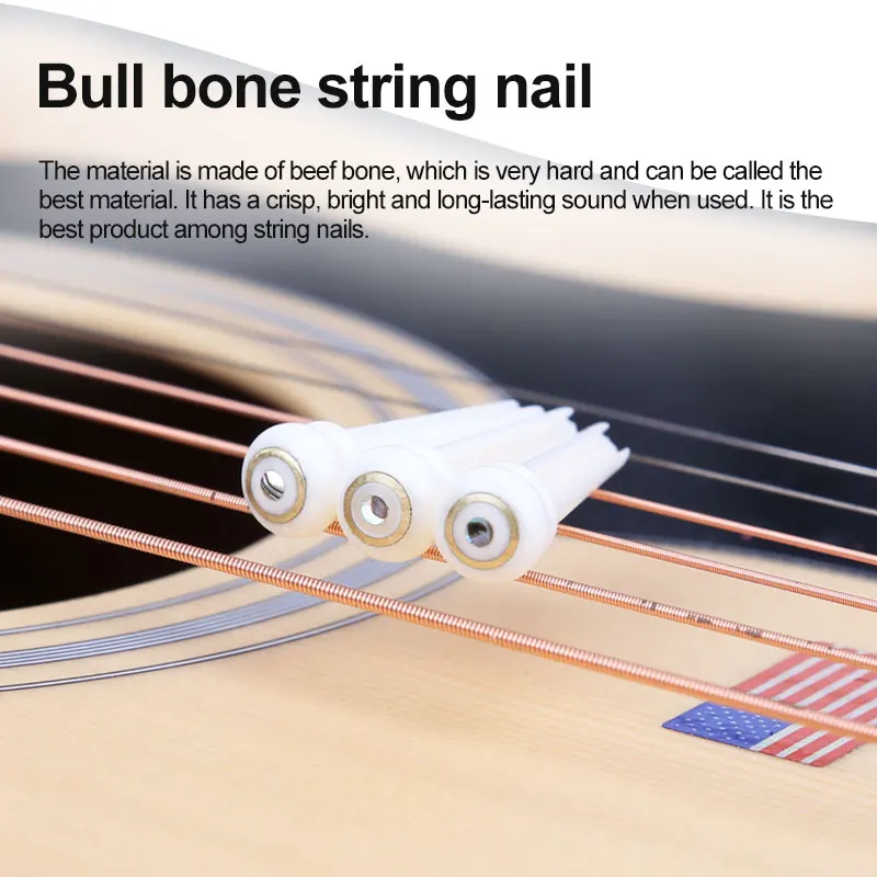 Guitar 6-String Guitar Nut Acoustic Copper Ring Inlaid Shell Ox Bone Pull String Guitar Accessories Acoustic Guitar Nail enlarge
