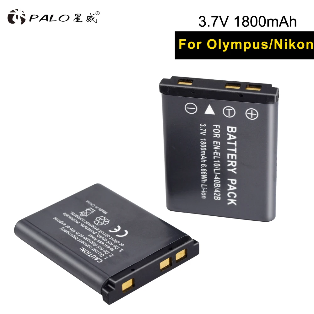 PALO аккумуляторная батарея для цифровых фотоаппаратов EN-EL10 LI-40B 42B NP-45/80/82 3,7 V литий-ионная аккумуляторная батарея для nikon COOLPIX S60 S700 olympus D-630 с переменным фокусным расстоянием