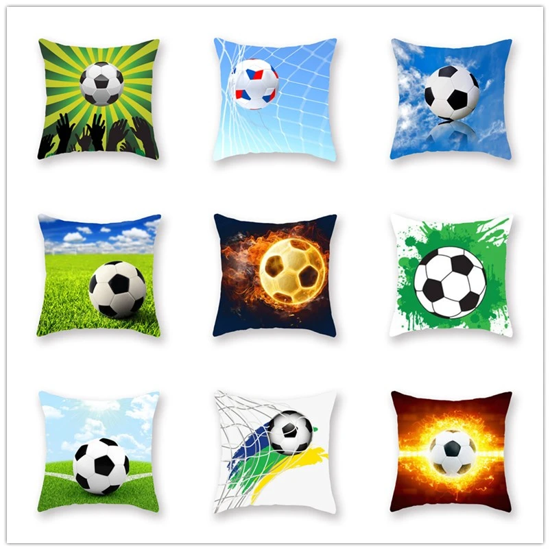 

Football Print Pillow Cover 45*45cm Square Cushion Cover Pillows Cases Sofa Home Decor Cushion Covers