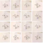 Металлические Регулируемые Открытые Кольца для женщин, оригинальные буквы, алфавит, оригинальное кольцо на палец