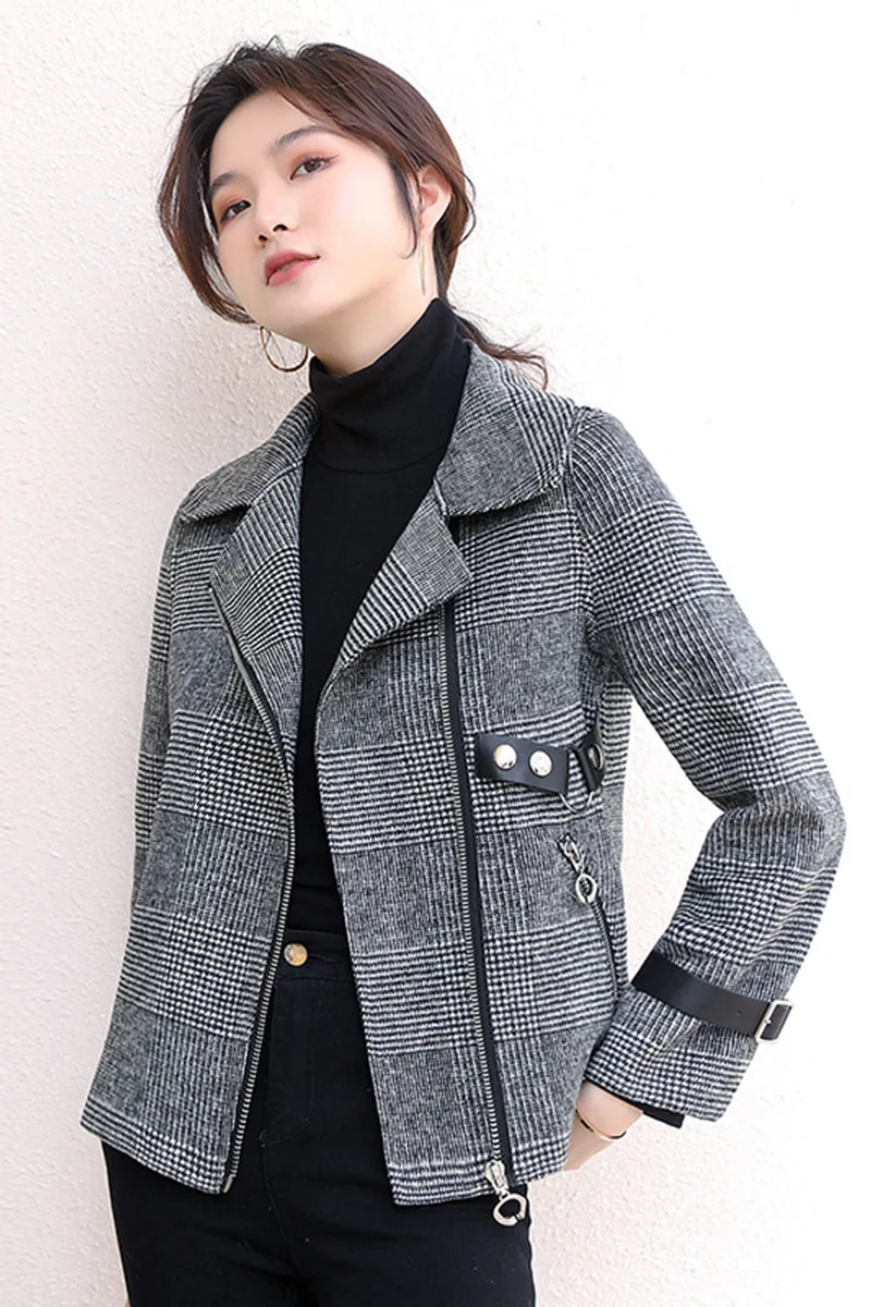 

2021 spring and autumn new suit women Korean style plaid loose fashion temperament jacket