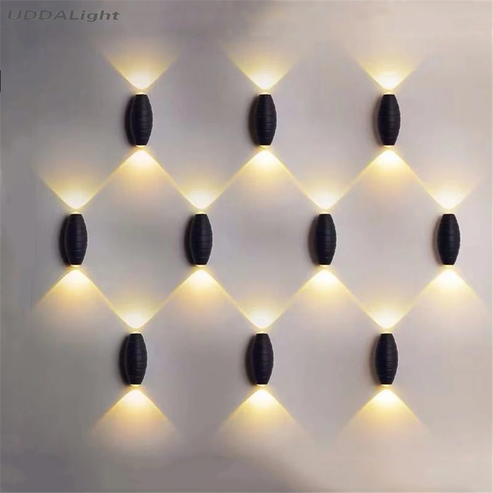 Вверх вниз светильник Открытый настенный черный IP65 Водонепроницаемый Сад