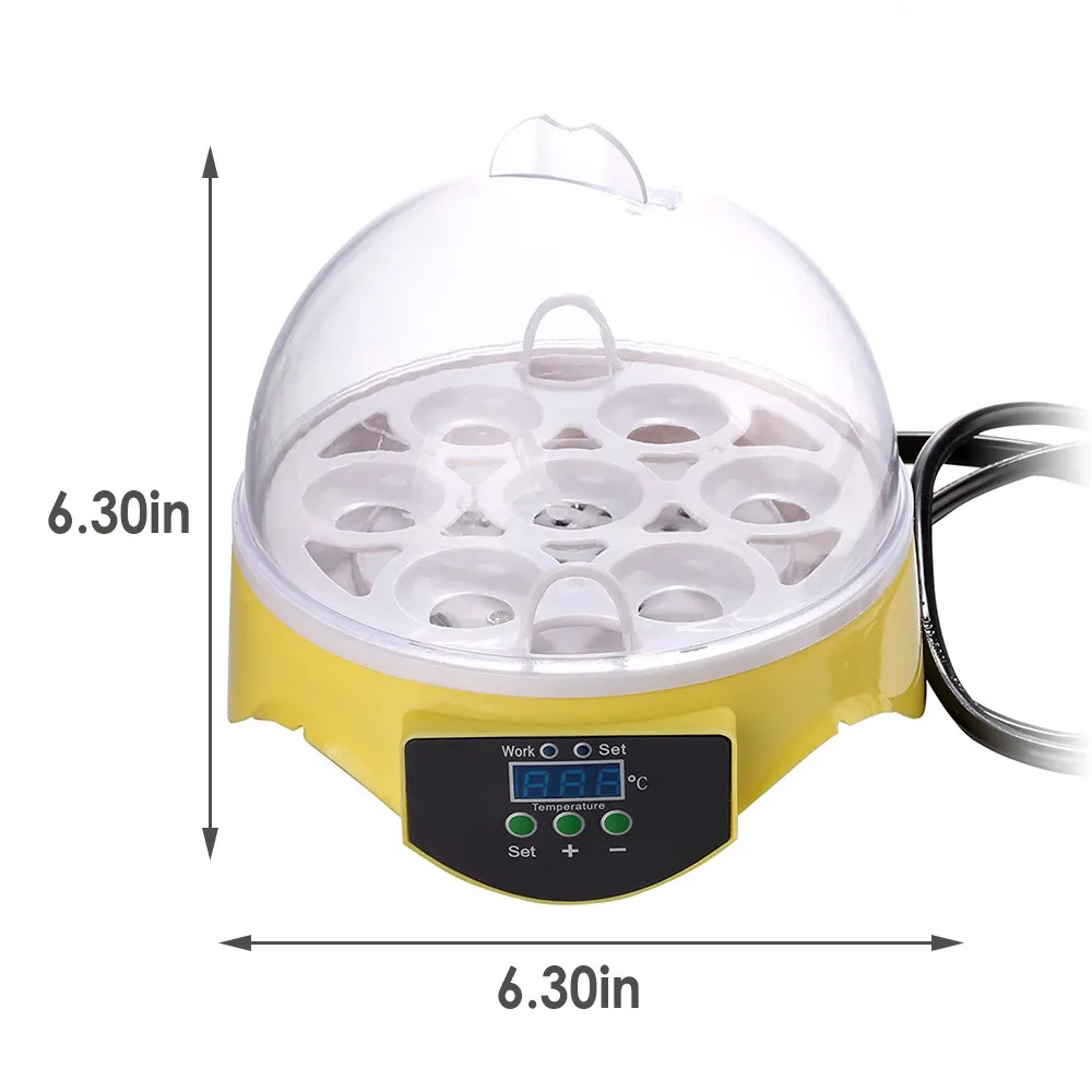

Mini Digital 7 Eggs Incubator Automatic Temperature Brooder Chicken Duck Bird Egg Hatcher Farm Poultry Hatchery Machine