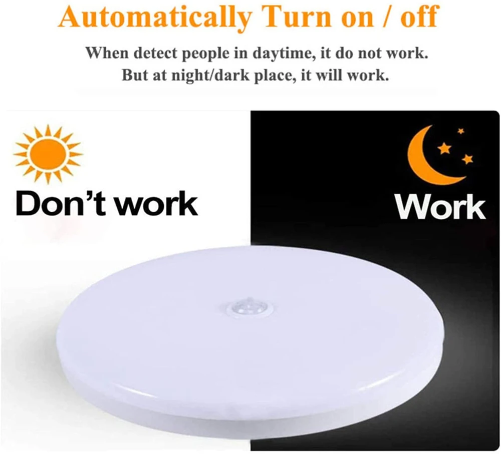 Led Motion Sensor Ceiling Light PIR Fixture 12W 18W for Stairs/Kitchen/Bathroom/Hallway/Stairwell | Лампы и освещение