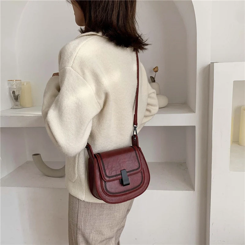 Однотонные седельные сумки из искусственной кожи для женщин 2019 мини сумка через