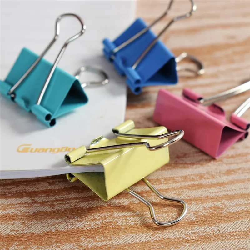10 шт./партия разноцветные металлические зажимы для переплета Ширина 25 мм длинный