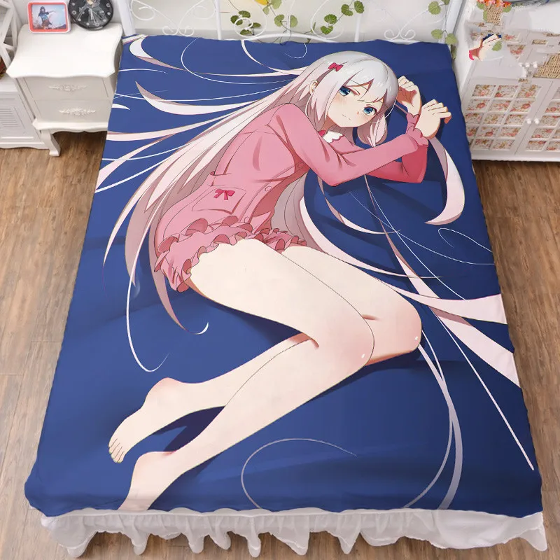 

2020-Febeury update Japanese Anime Eromanga sensei Izumi Sagiri Milk Fiber Bed Sheet & Flannel Blanket Summer Quilt 150x200cm