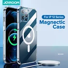 Прозрачный телефонный чехол Joyroom для iPhone 12 Pro Max 12 Mini, Магнитная задняя крышка для ПК, поддержка беспроводной зарядки iPhone