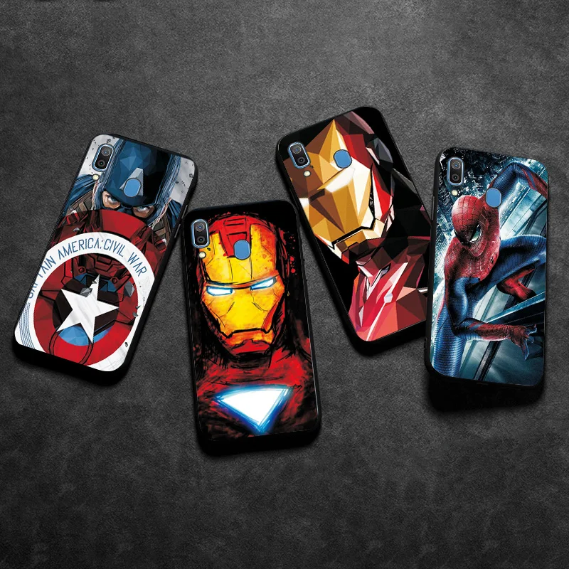 Для samsung Galaxy A10 A20 A20E A30S A40 A50S A60 A70S чехол КРЫШКА ДЛЯ samsung M10 M40 Marvel Человек-паук черный ТПУ чехол для телефона A50