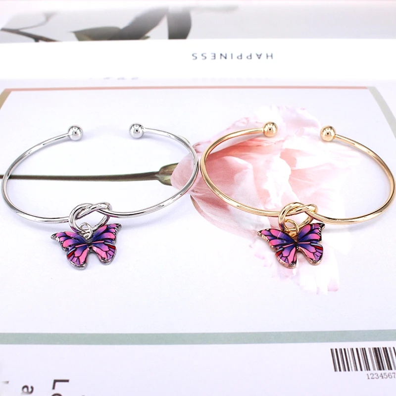 5 шт. Модные женские ювелирные изделия браслеты с подвесками в виде бабочек для