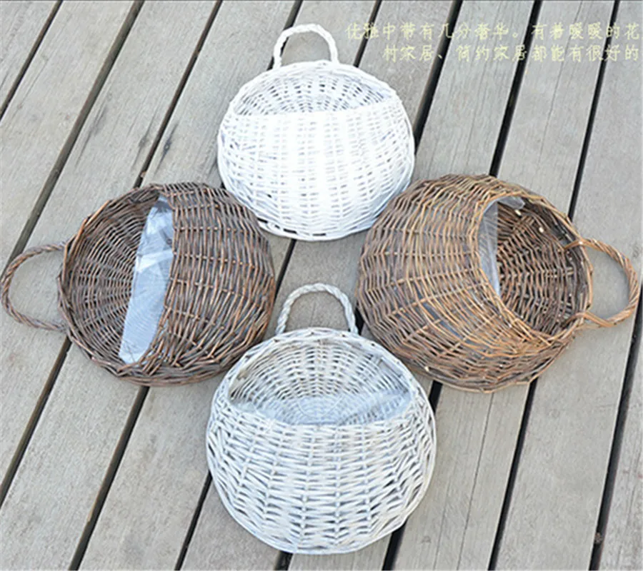 18 см ивовая солома корзина из неротанга больше держатель для мяса цветов ваза