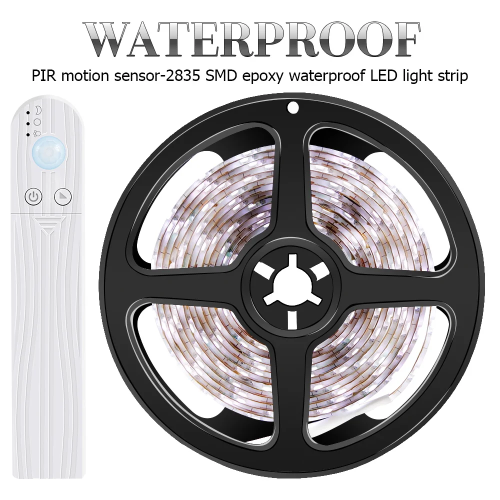 

PIR LED Kitchen Cabinet Light Motion Sensor LED Strip Waterproof Battery Closet Lamp Ribbon LED Lights Tape Decoration Lighting