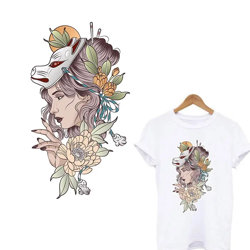 Наклейки с цветами для девочек наклейки утюга одежды модная Ретро аппликация