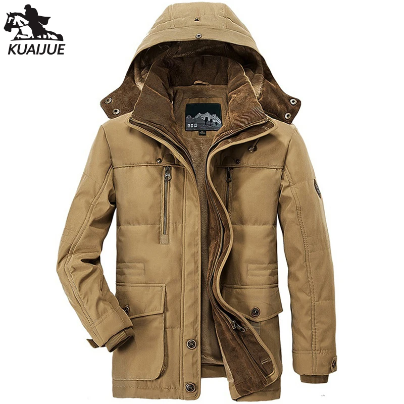 

winter parka men Jacket middle aged jackets Mens coat Plus velvet thickening warm Cotton coats men's casual hooded jackets 17023