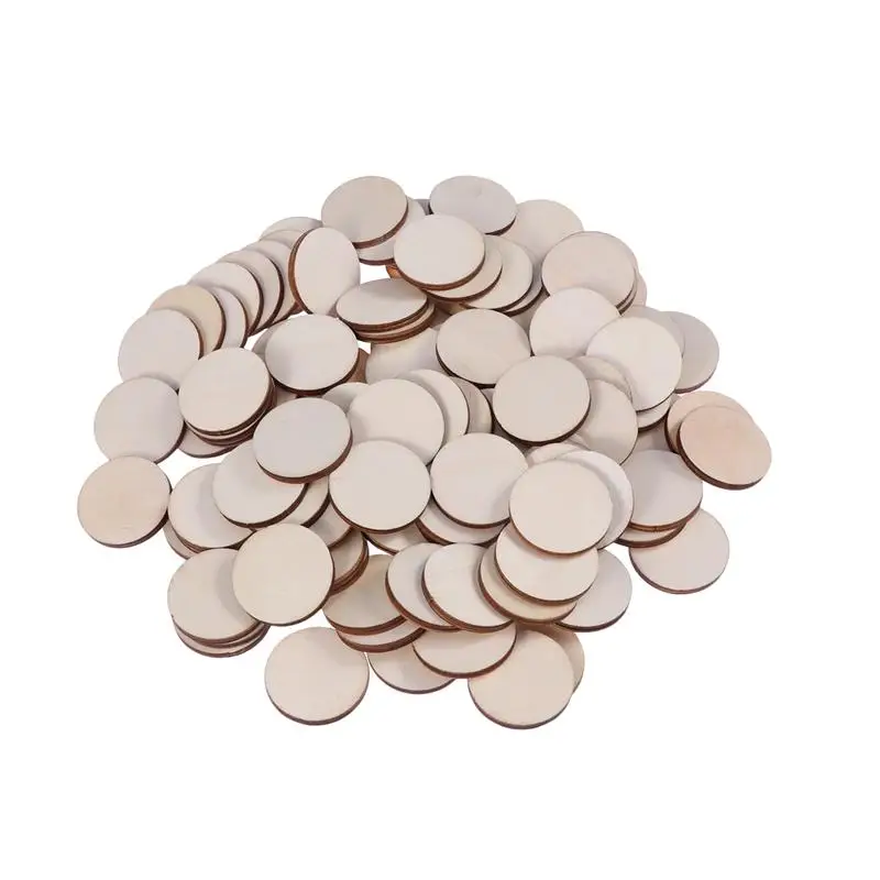 100 шт. круглые деревянные детали сделай сам для творчества проектов чипы ручная