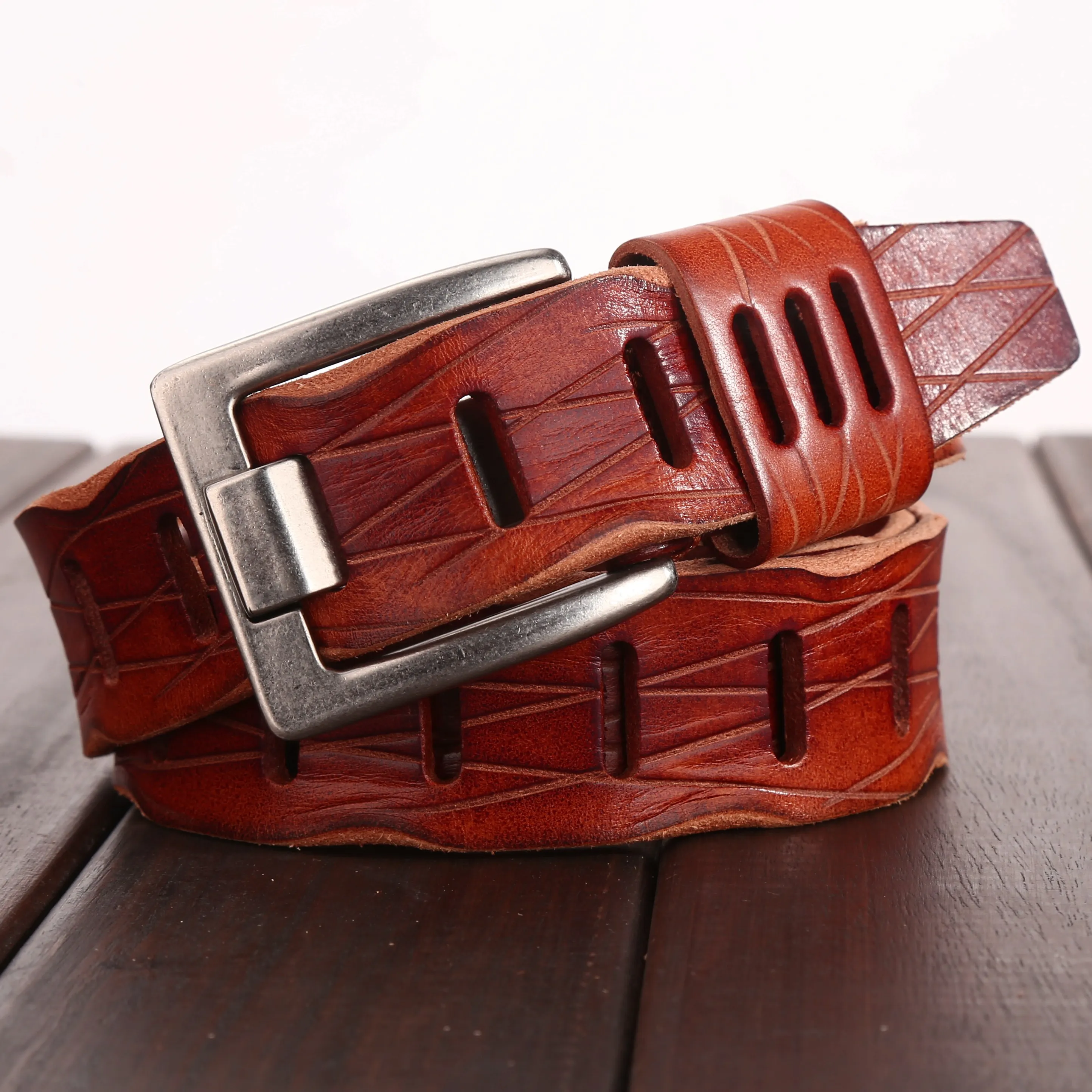 Мужские Широкие ремни из 100% натуральной кожи светло коричневые джинсы большого