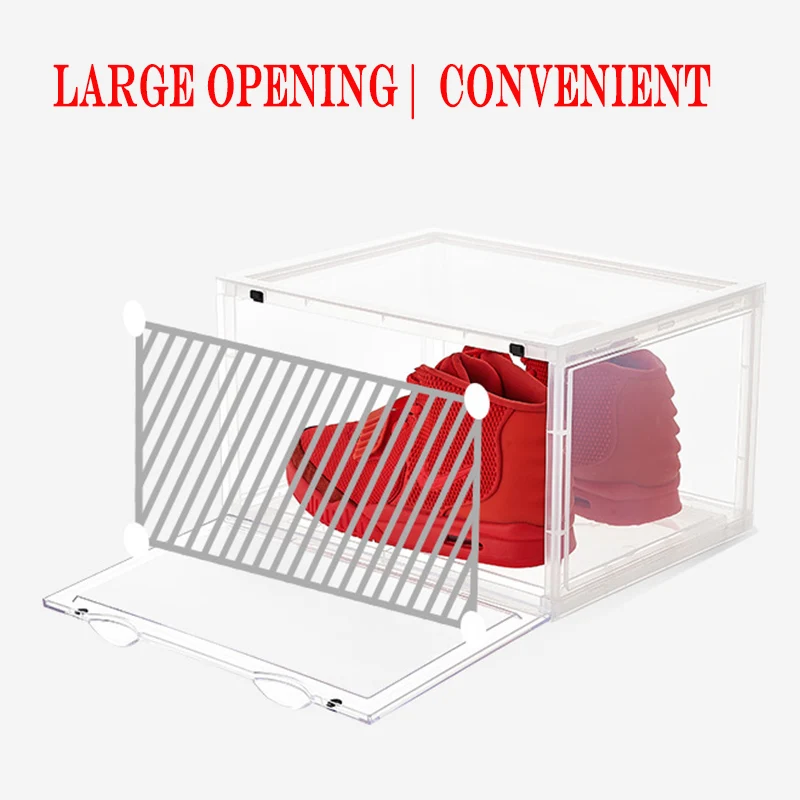 

Sneaker Shoe Box Acrylic Sneaker Display Box Shoes Storage Case Organizers Stackable Foldable GRSA889