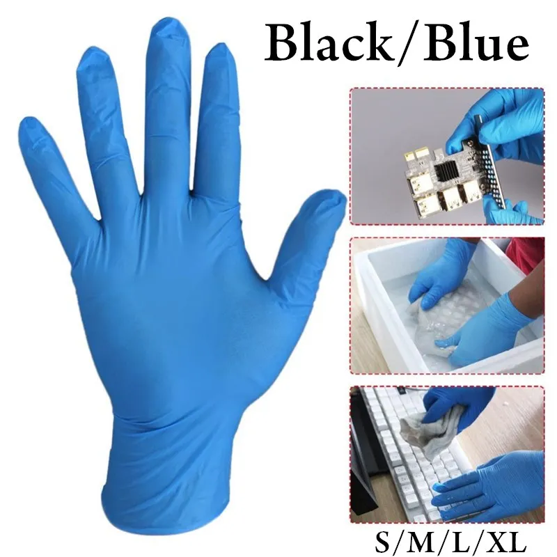 

20/50/100pcs Disposable Black Nitrile Gloves Beauty Hair Dye Gloves Rubber Latex Gloves Experiment Nitrile Tattoo Mittens Emo