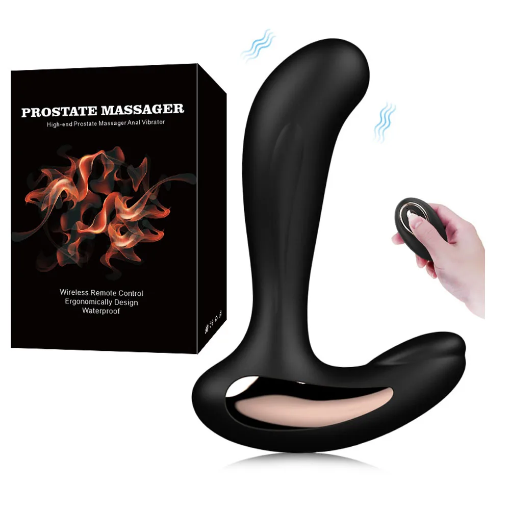 Анальная пробка Вибратор массаж простаты 12 Скоростей двойной мотор анальные