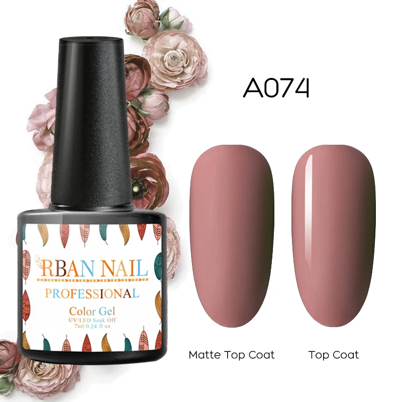 M30074 RBAN NAIL 7 мл УФ-гель для ногтей чистый цвет Полупостоянный замачиваемый гель лак для ногтей маникюрный лак матовый верхний слой - Цвет: M30074