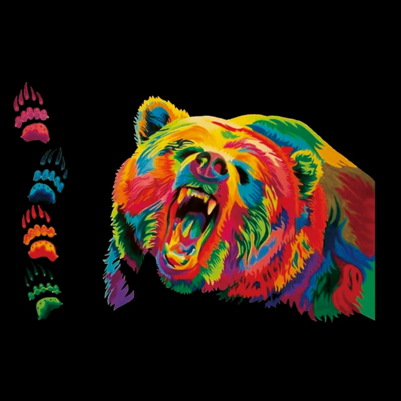 

Noctilucence Animal Patch Bear Oil Colour Printing Iron on Patches for clothing DIY Transfer Printing Luminous Clothes Stickers