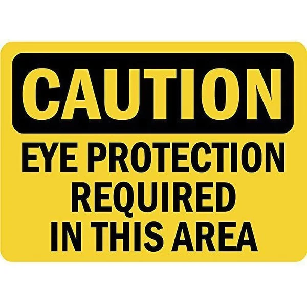 

Caution Eye Protection Required in This Area Tin Sign art wall decoration,vintage aluminum retro metal sign,