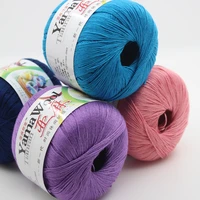 flax bud silk thread baby fine thread silk cotton coaster thread spring summer crochet line 50g yarn bamboo knitting colorful