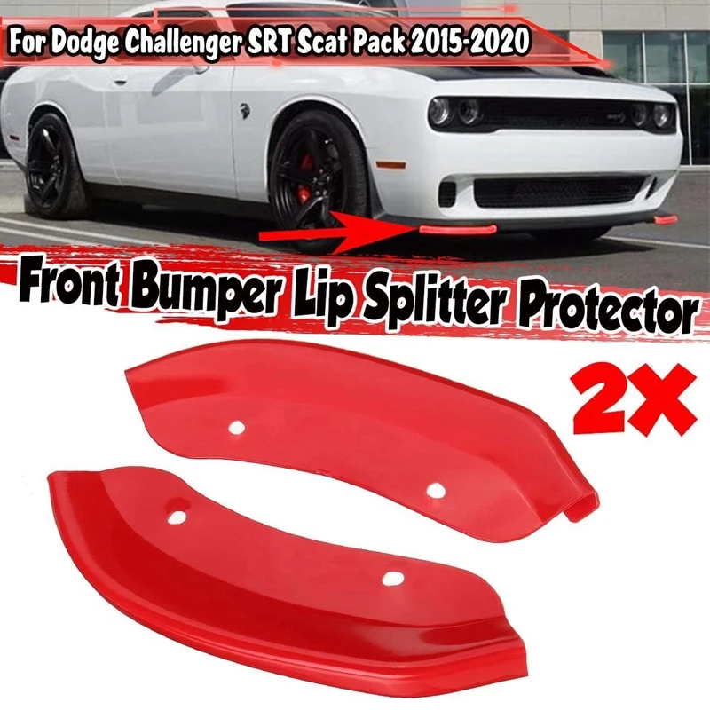 

Red Front Bumper Lip Splitter Protector Replacement for Dodge Challenger SRT Hellcat 2015-2020 Not for Widebody