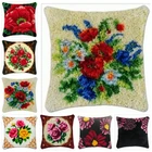 Крючок на защелке, подушка, цветы, наборы для рукоделия, крупная акриловая пряжа, искусство, растения, вязание крючком, подушка, чехол, хобби и ремесла