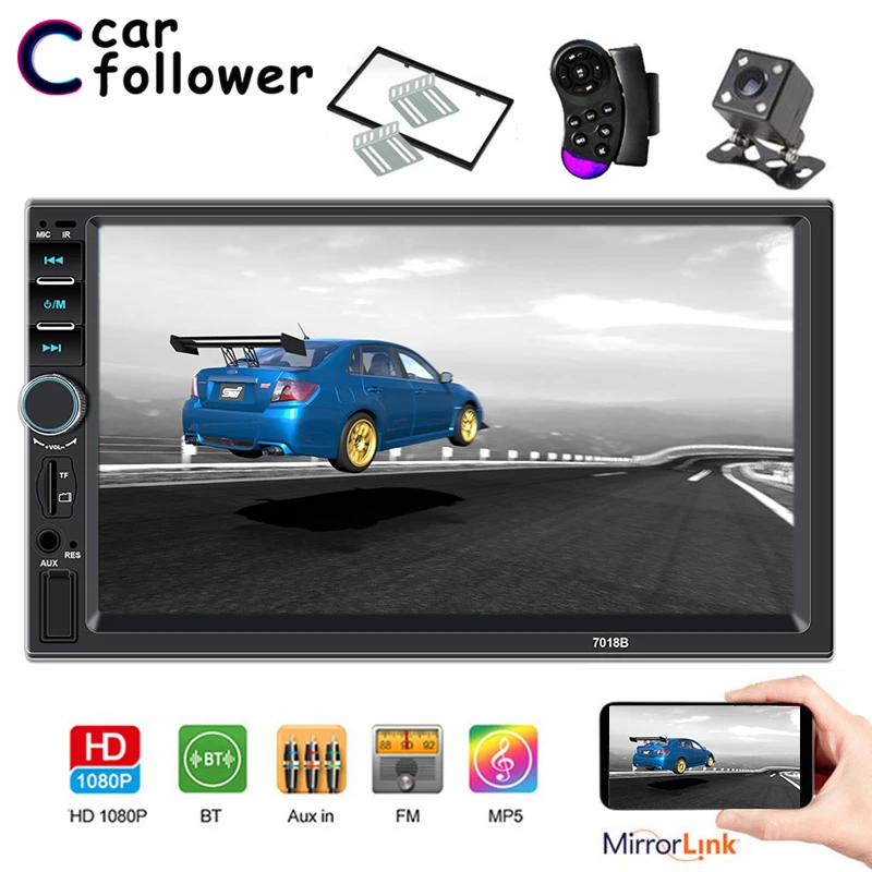 2din автомобильный радиоприемник 7 дюймов HD мультимедиа сенсорного экрана MP5 плеер